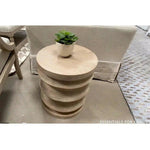 Round Pier Accent Table Reclaimed Pine Wood - LOOMLAN - Essentials For Living - Side Tables