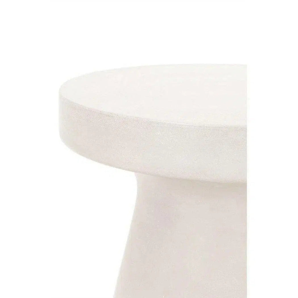 Round Tack Accent Table Ivory Concrete - LOOMLAN - Essentials For Living - Outdoor Side Tables