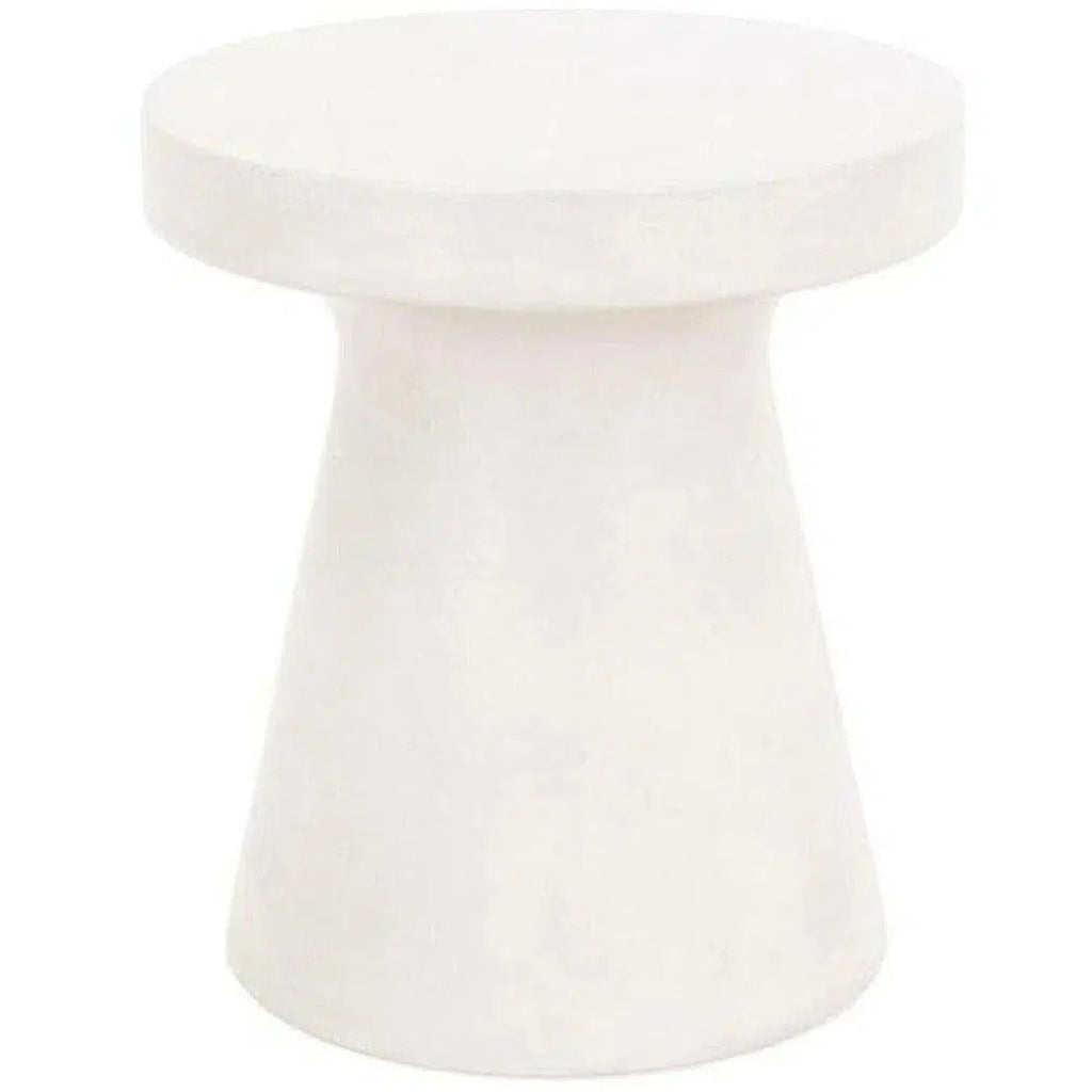 Round Tack Accent Table Ivory Concrete - LOOMLAN - Essentials For Living - Outdoor Side Tables