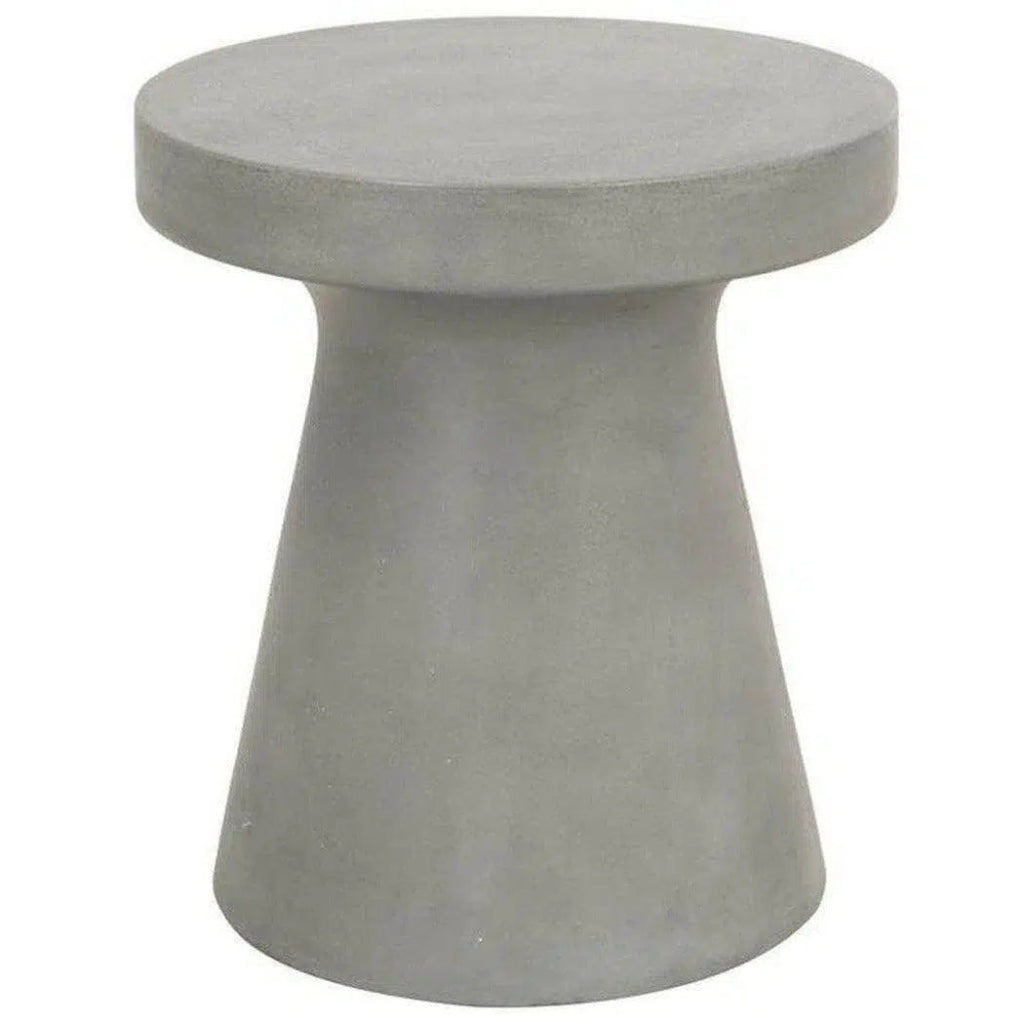 Round Tack Accent Table Slate Gray Concrete - LOOMLAN - Essentials For Living - Outdoor Side Tables