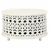 Round White Drum Style Coffee Table - LOOMLAN - LOOMLAN - Coffee Tables