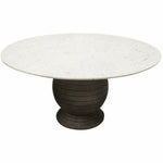 Round White Marble Top Dining Table - LOOMLAN - Diamond Sofa - Dining Tables