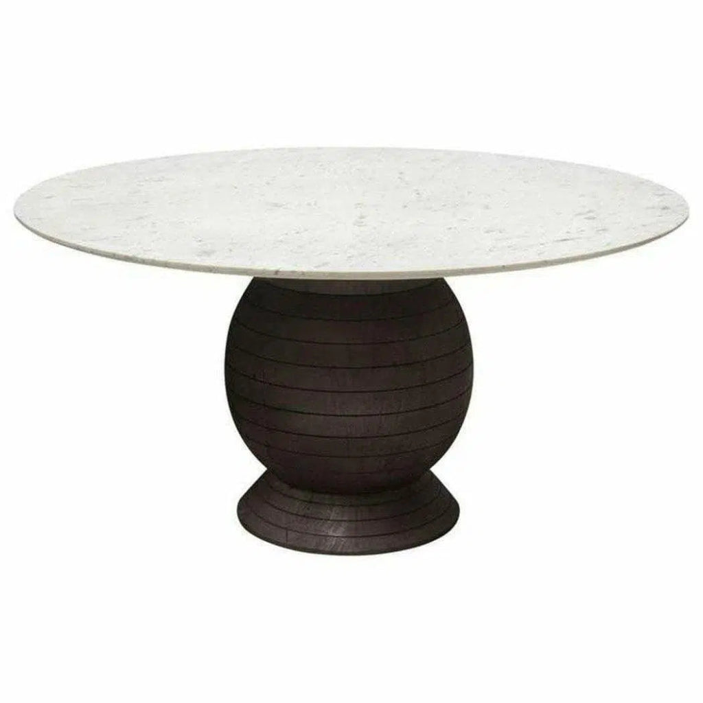 Round White Marble Top Dining Table - LOOMLAN - Diamond Sofa - Dining Tables