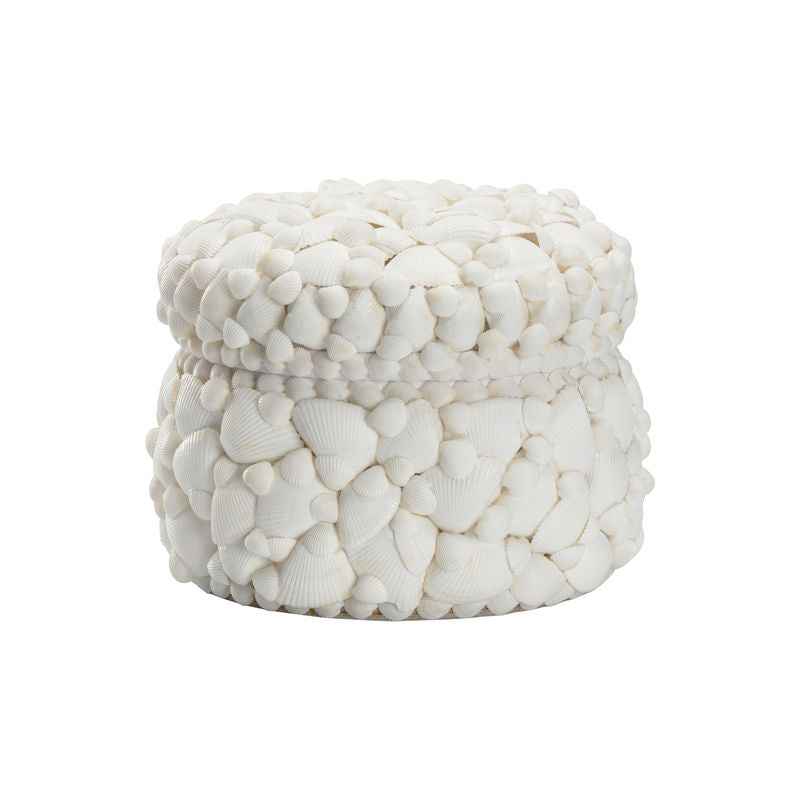 Round White Shell Box - LOOMLAN - Chelsea House - Boxes & Bowls