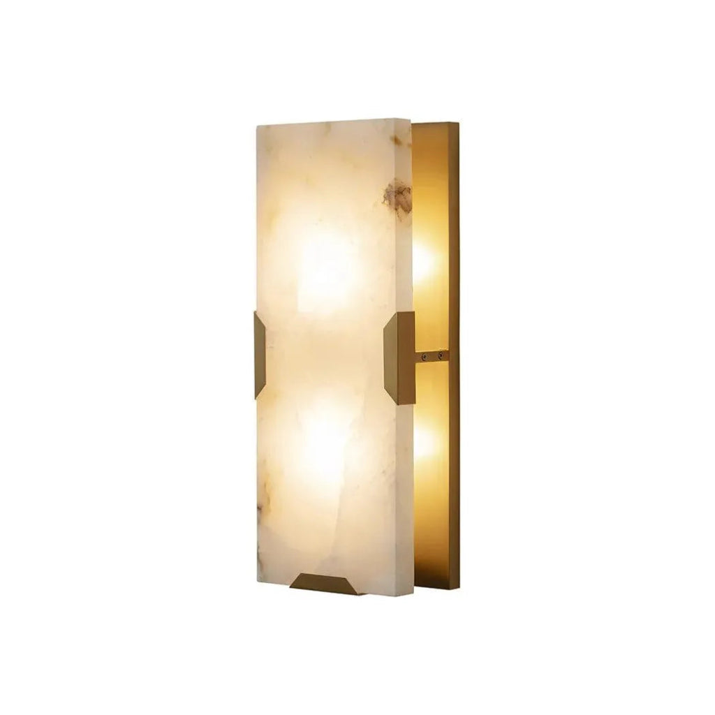 Rovira Sconce Modern Alabaster & Gold Light - LOOMLAN - SUNPAN - Wall Sconces