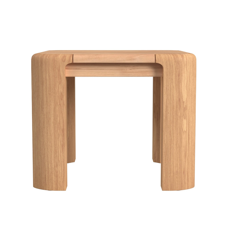 Natural Teak Rectangular Outdoor End Table