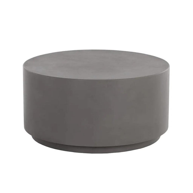 Rubin Concrete Outdoor Round Coffee Table - LOOMLAN - SUNPAN - Outdoor Coffee Tables