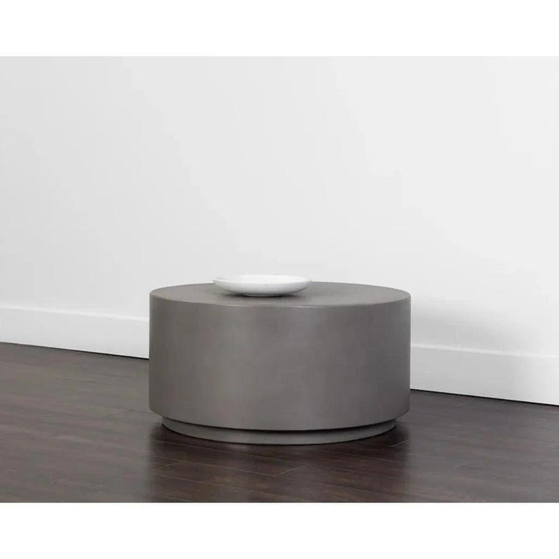 Rubin Concrete Outdoor Round Coffee Table - LOOMLAN - SUNPAN - Outdoor Coffee Tables