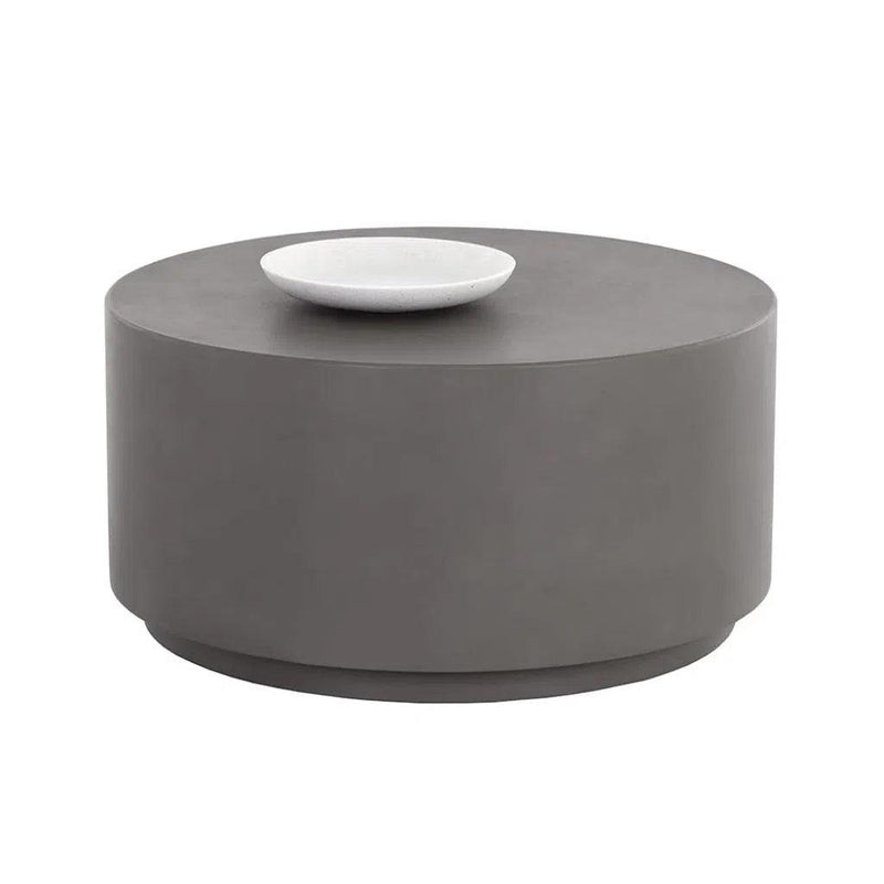 Rubin Concrete Outdoor Round Coffee Table - LOOMLAN - SUNPAN - Outdoor Coffee Tables