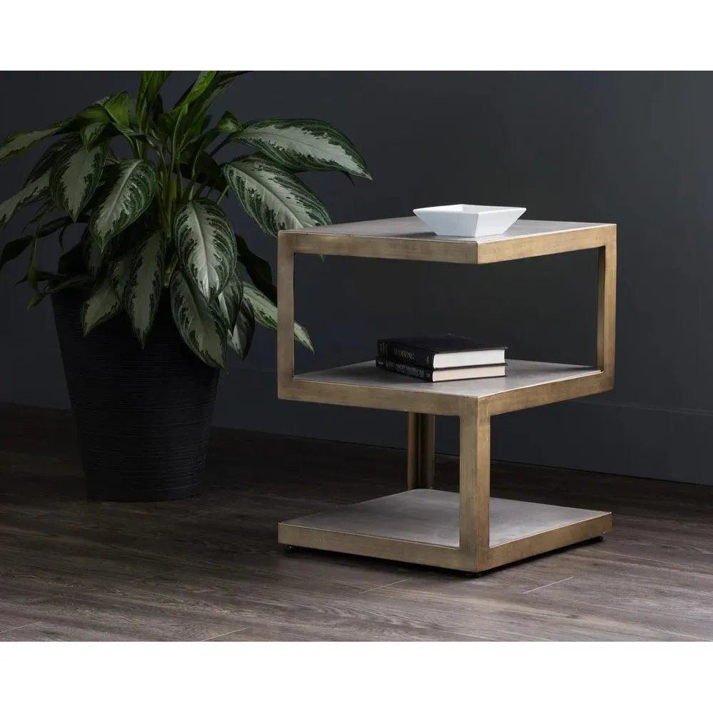 Rubix End Table With Sealed Concrete Finish - LOOMLAN - SUNPAN - Side Tables