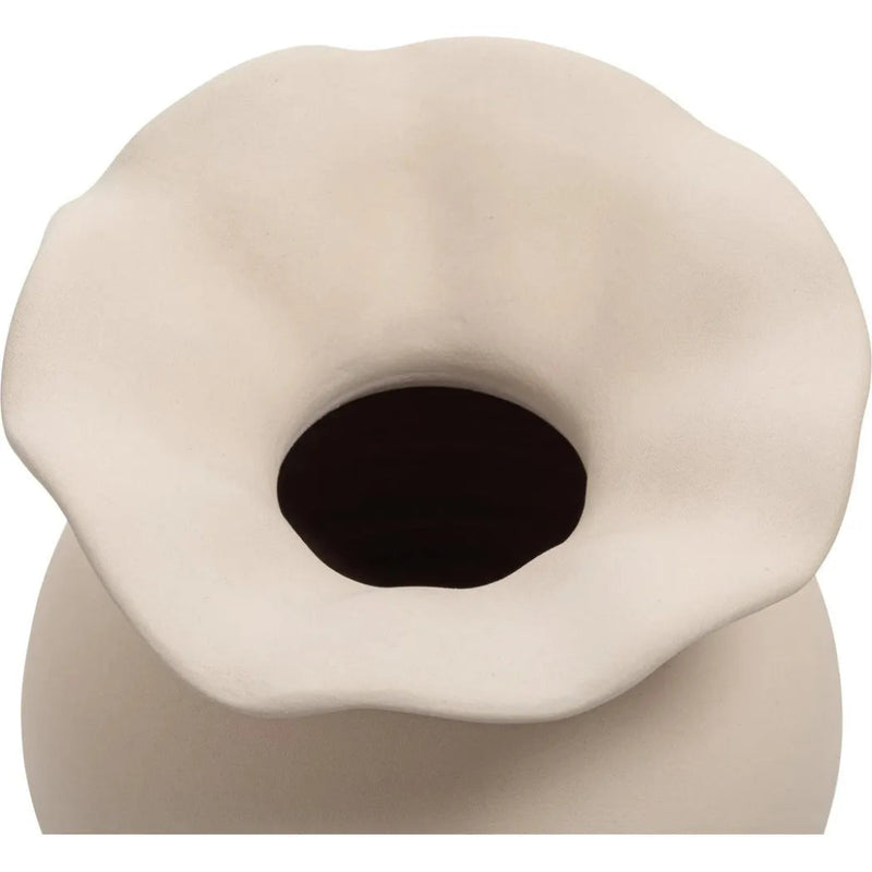 Ruffle 12In Terracotta Beige Descorative Vessel - LOOMLAN - Moe's Home - Vases & Jars