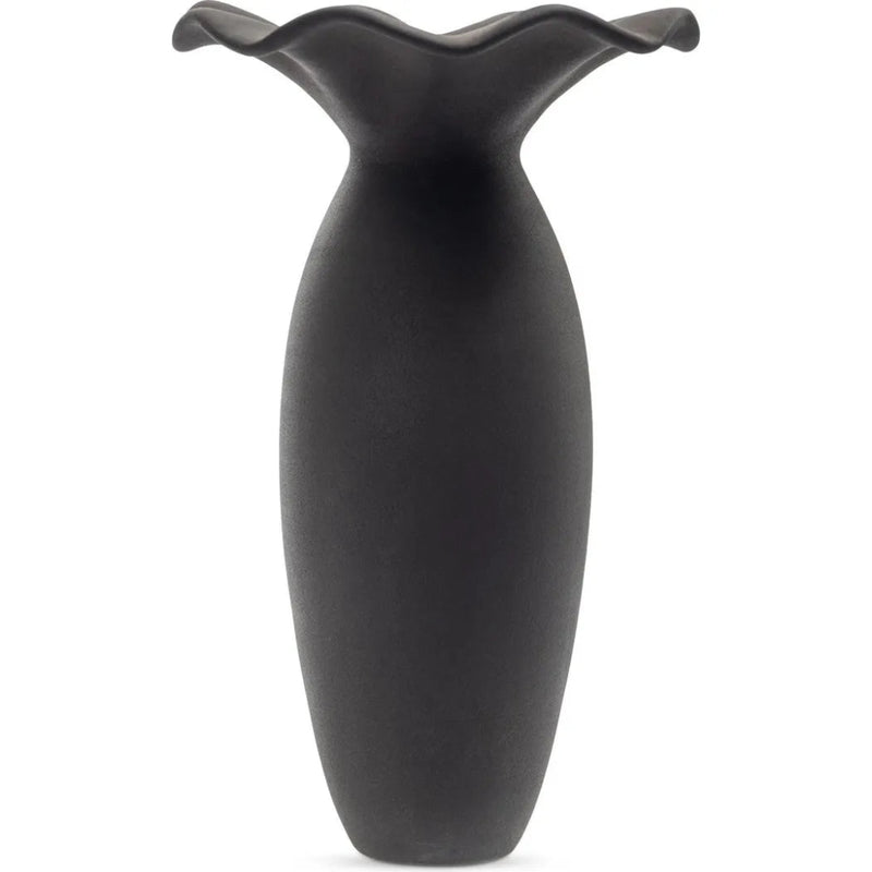 Ruffle 16In Terracotta Black Decorative Vessel - LOOMLAN - Moe's Home - Vases & Jars