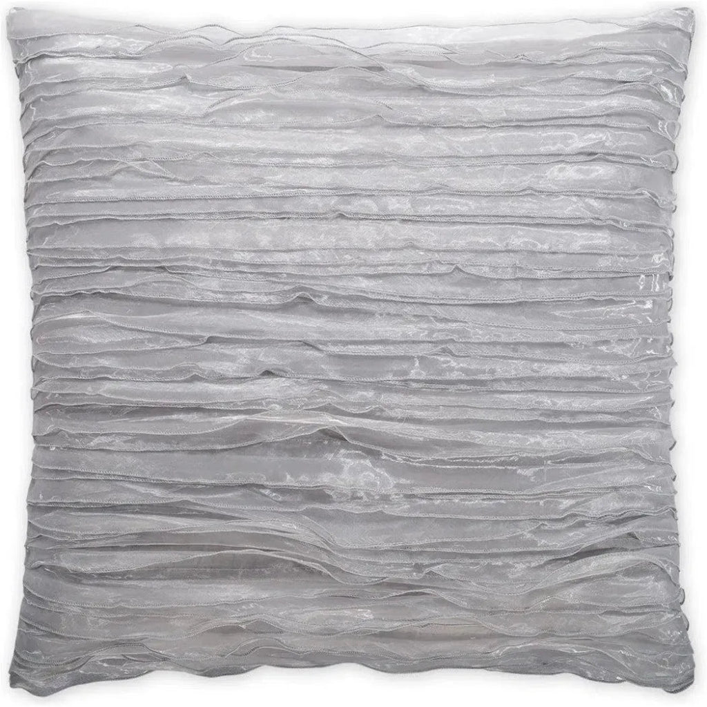 Ruffles Silver Throw Pillow With Insert - LOOMLAN - Throw Pillows