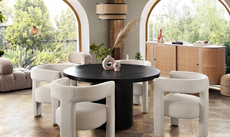 Rune Wood Top Round Dining Table - LOOMLAN - Diamond Sofa - Dining Tables