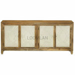 Rustic Buffet Silver Metal Doors Accents - LOOMLAN - LOOMLAN - Sideboards