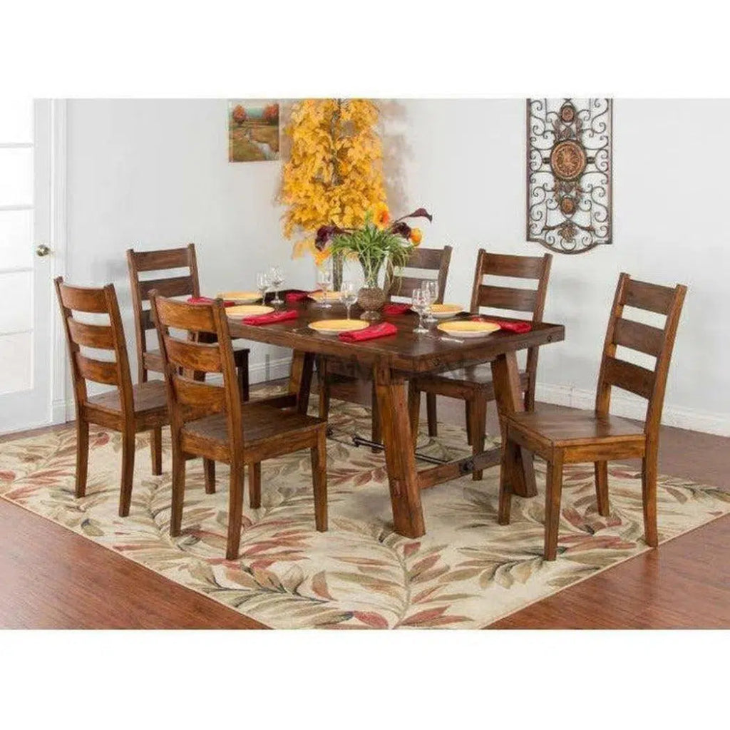 Rustic Ladderback Dining & Kitchen Chair Set - LOOMLAN - Sunny D - Dining Chairs