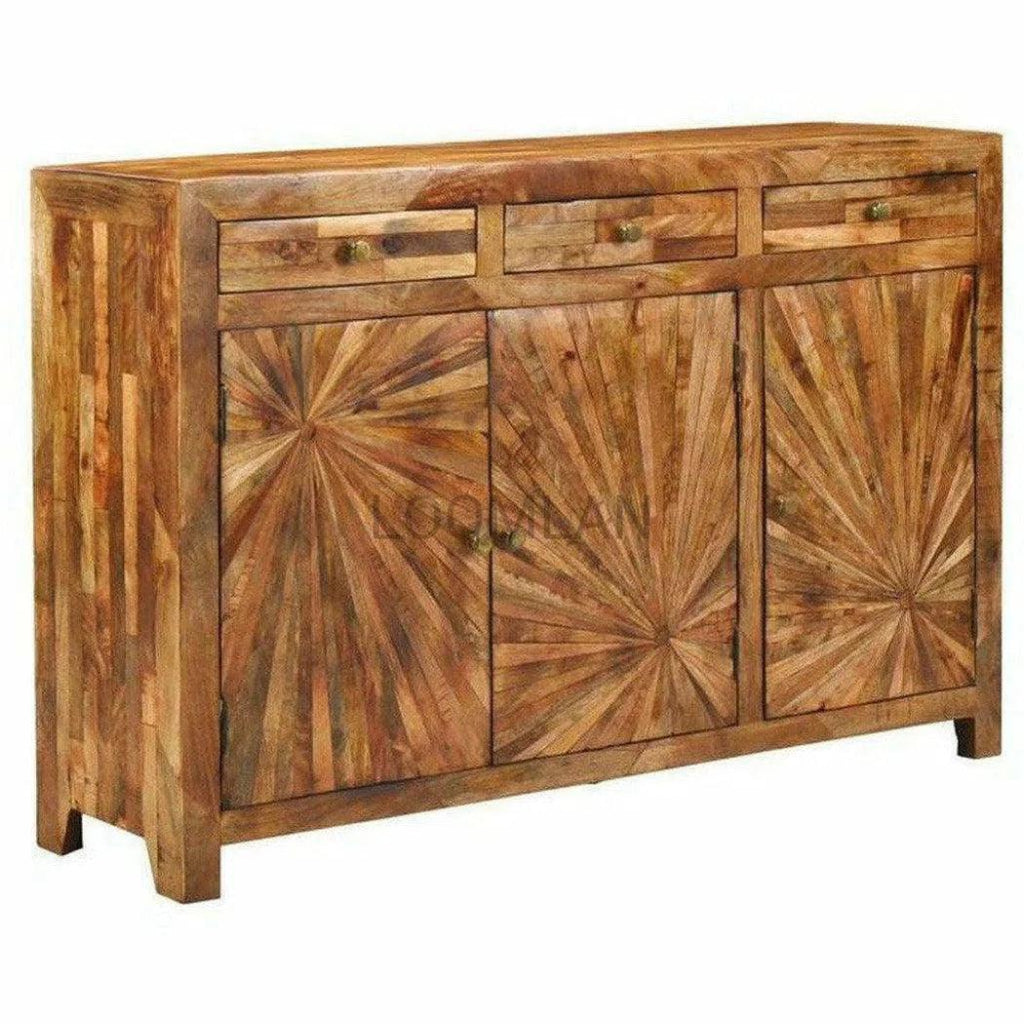 Rustic Sideboard 3 Drawer 3 Door Cabinet - LOOMLAN - LOOMLAN - Sideboards