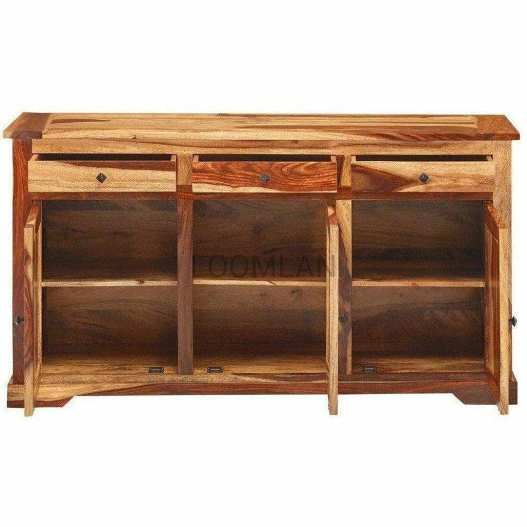 Rustic Sideboard Cabinet 3 Storage Drawers - LOOMLAN - LOOMLAN - Sideboards