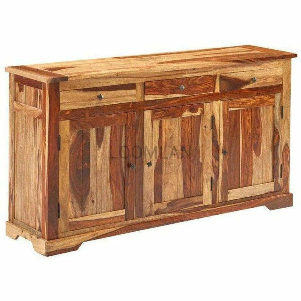 Rustic Sideboard Cabinet 3 Storage Drawers - LOOMLAN - LOOMLAN - Sideboards