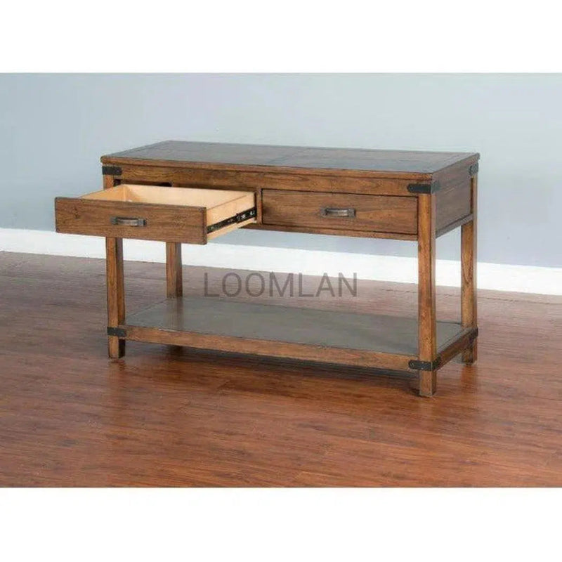 Rustic Sofa Table2 Drawers - LOOMLAN - Sunny D - Console Tables