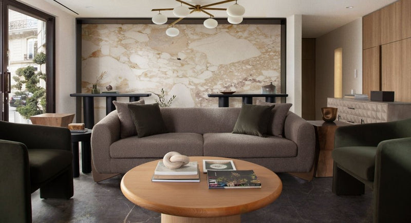 Ryder Toffee Polyester Fabric Modern Sofa - LOOMLAN - Diamond Sofa - Sofas & Loveseats
