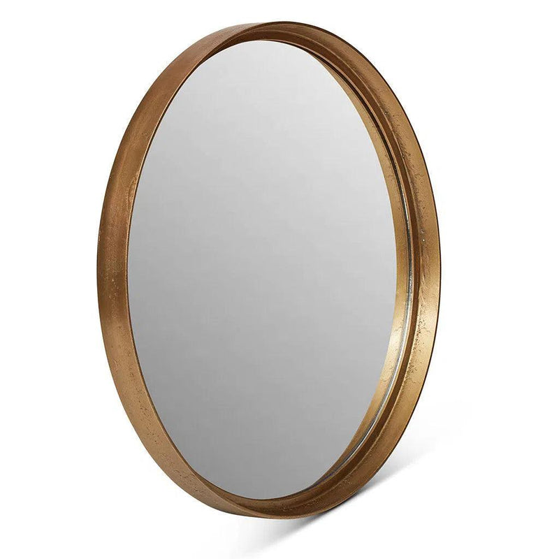 Samar Reclaimed Aluminum Round Mirror - LOOMLAN - Urbia - Wall Mirrors
