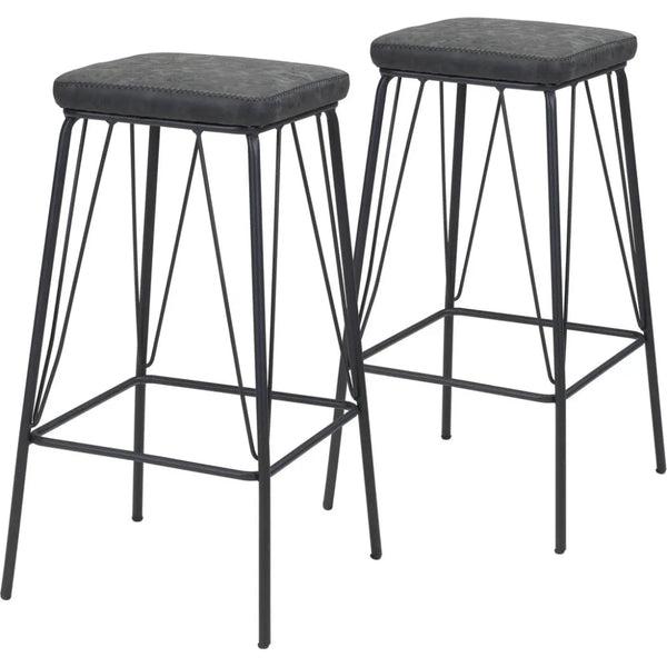 Samuel Counter Stool 2PC Vintage Black - LOOMLAN - Zuo Modern - Counter Stools