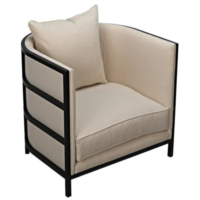 Sandra Steel Frame Fabric Armchair - LOOMLAN - CFC - Club Chairs