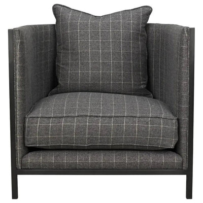 Sandra Steel Frame Fabric Armchair - LOOMLAN - CFC - Club Chairs