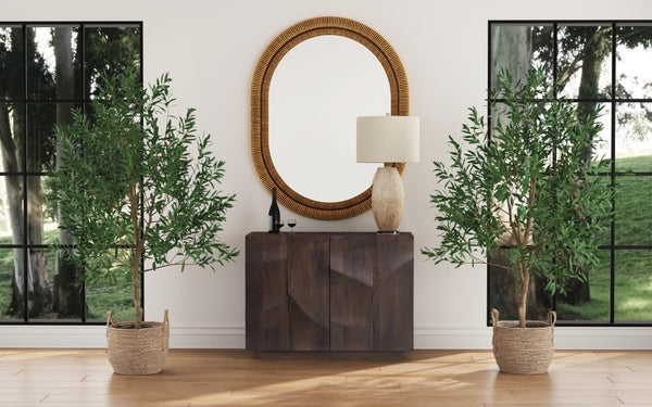 Santee Modern Antique Gold Wall Mirror - LOOMLAN - Bassett Mirror - Wall Mirrors