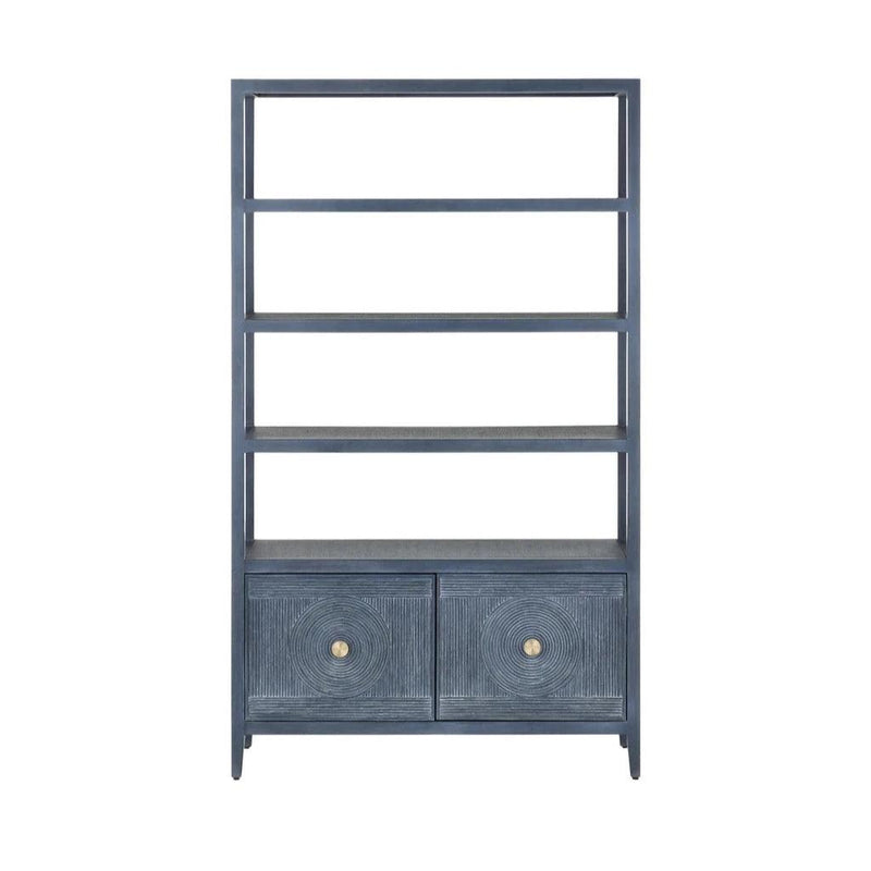 Santos Vintage Navy Storage Etagere - LOOMLAN - Currey & Co - Etageres