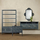Santos Vintage Navy Storage Etagere - LOOMLAN - Currey & Co - Etageres