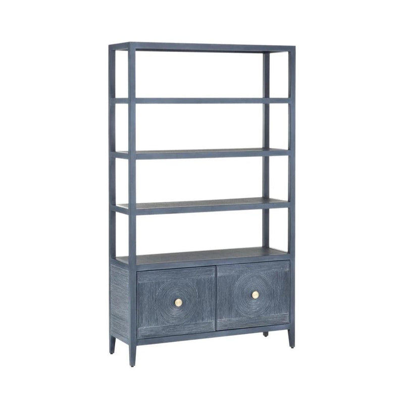 Santos Vintage Navy Storage Etagere - LOOMLAN - Currey & Co - Etageres