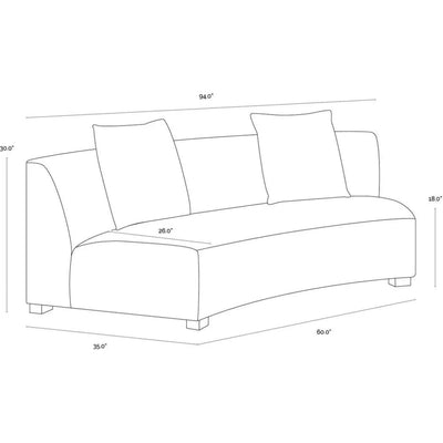 Sarasota Modular Sofa Rhapsody Greige Throw Pillows - LOOMLAN - SUNPAN - Modular Sofas