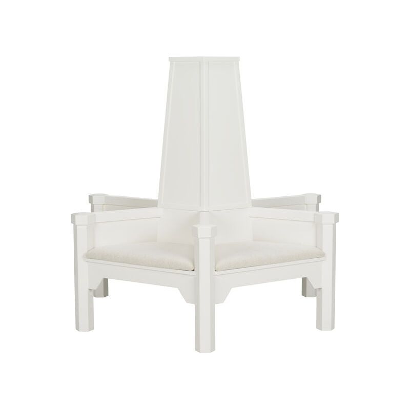 Saratoga High Central Pillar White Settee - LOOMLAN - Chelsea House - Bedroom Benches