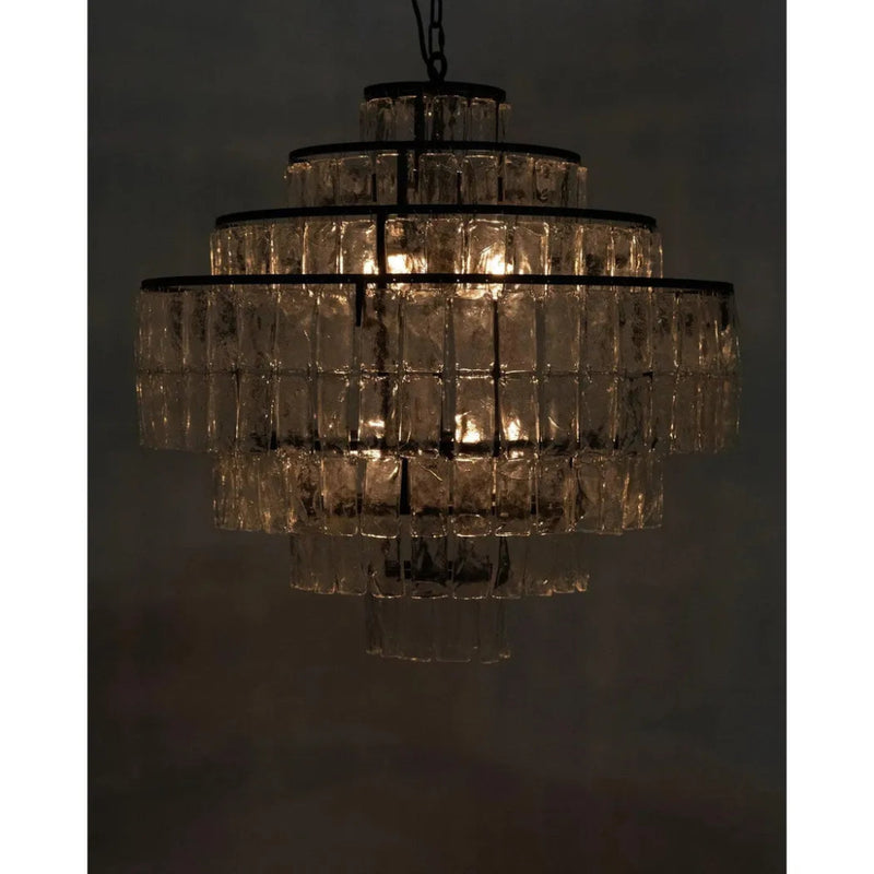 Satellite Black Steel and Glass Chandelier - LOOMLAN - Noir - Chandeliers