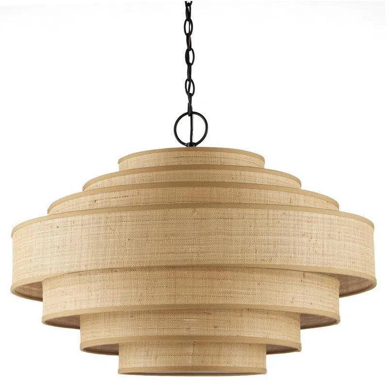 Satin Black Natural Maura Natural Chandelier - LOOMLAN - Currey & Co - Chandeliers