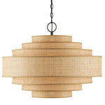 Satin Black Natural Maura Natural Chandelier - LOOMLAN - Currey & Co - Chandeliers