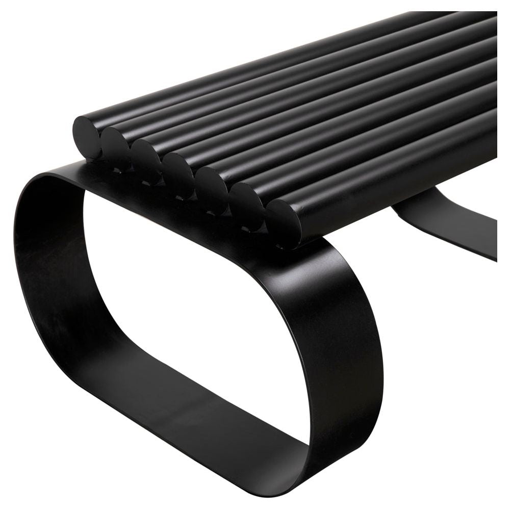 Satish Industrial Steel Black Bedroom Bench - LOOMLAN - Bedroom Benches