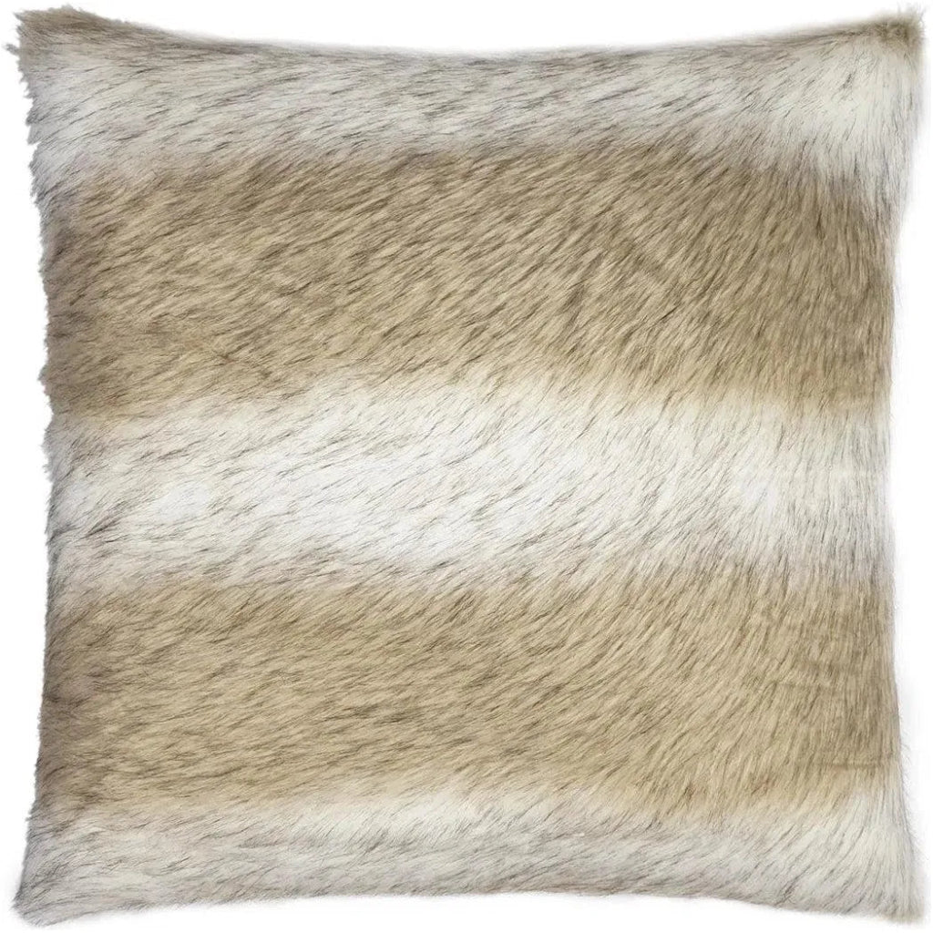 Savage Faux Fur Tan Taupe Large Throw Pillow Insert - LOOMLAN - D.V. Kap - Throw Pillows