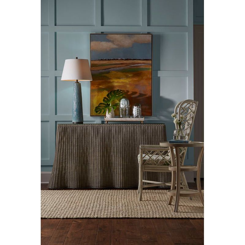 Savannah Natural Wicker Covered Console Table - LOOMLAN - Wildwood - Console Tables