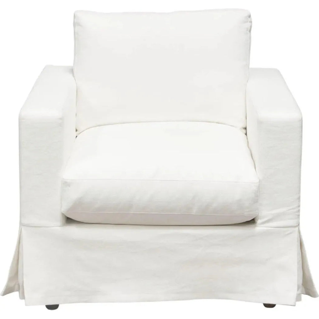 Savannah Slip - Cover Chair White Natural Linen - LOOMLAN - Diamond Sofa - Sofas & Loveseats