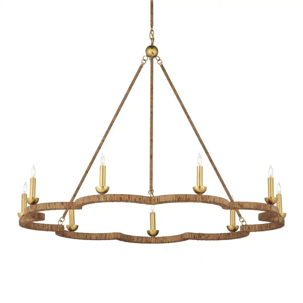 Savoie Rattan Wrapped Chandelier - LOOMLAN - Currey & Co - Chandeliers