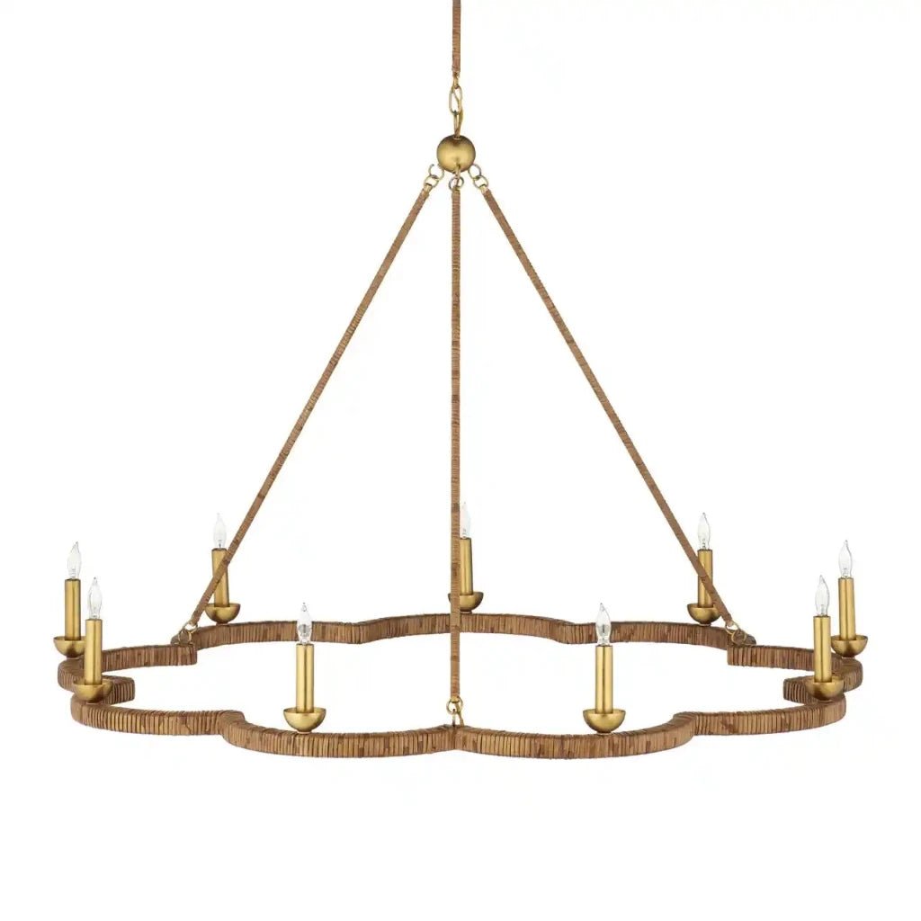 Savoie Rattan Wrapped Chandelier - LOOMLAN - Currey & Co - Chandeliers