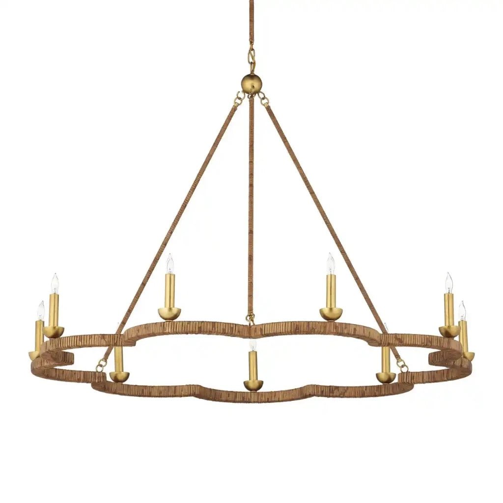 Savoie Rattan Wrapped Chandelier - LOOMLAN - Currey & Co - Chandeliers