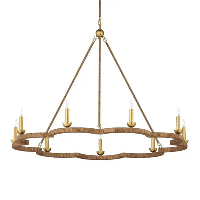 Savoie Rattan Wrapped Chandelier - LOOMLAN - Currey & Co - Chandeliers