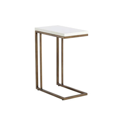 Sawyer Steel d Concrete Outdoor Rectangular End Table - LOOMLAN - SUNPAN - Outdoor Side Tables