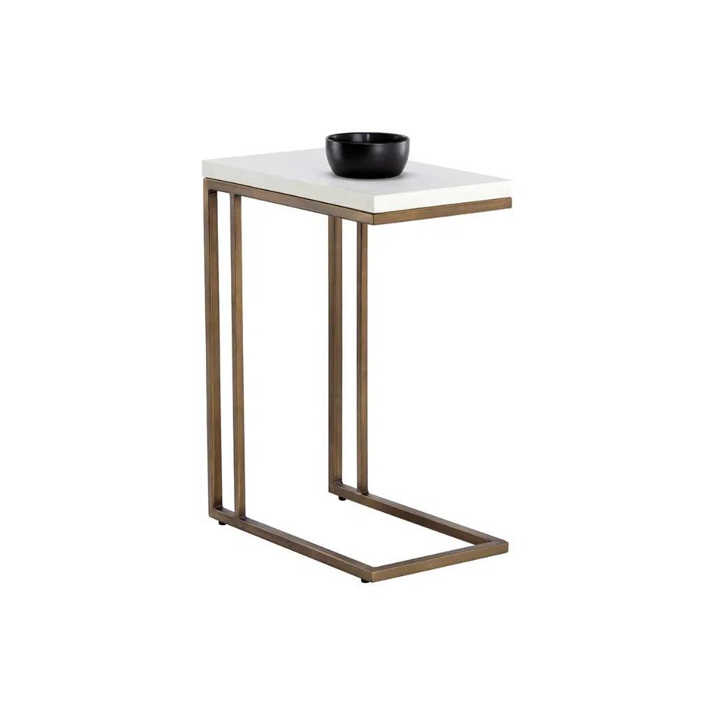 Sawyer Steel d Concrete Outdoor Rectangular End Table - LOOMLAN - SUNPAN - Outdoor Side Tables