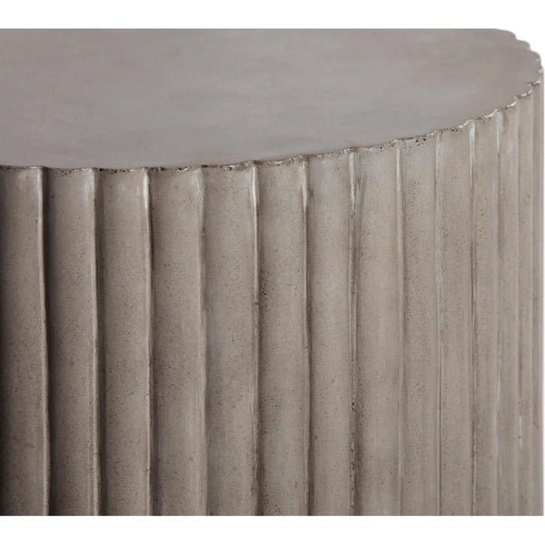 Scallop Accent Table Tall - Grey Outdoor End Table - LOOMLAN - Seasonal Living - Outdoor Side Tables