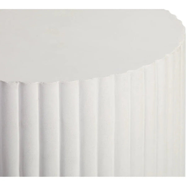 Scallop Accent Table Tall - White Outdoor End Table - LOOMLAN - Seasonal Living - Outdoor Side Tables